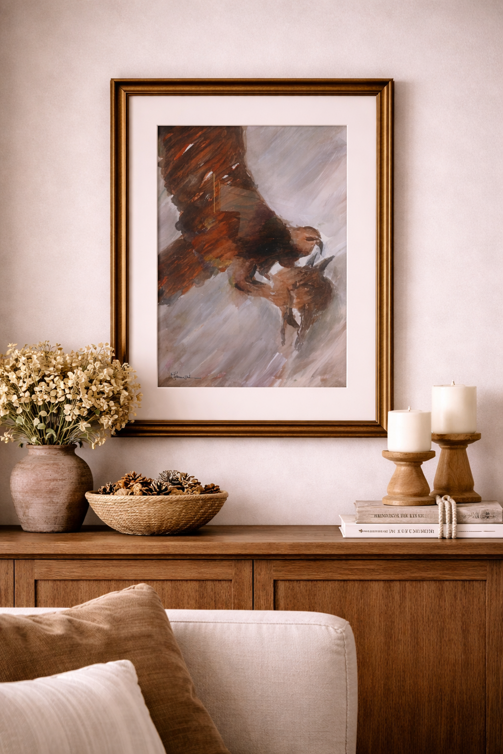 Eagle preying on a goat 