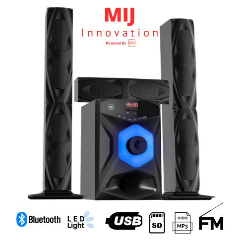 Mi+ 3.1 Multimedia Sound System – Bluetooth, USB/SD/FM, LED Main Speaker, Deep Bass Home Audio, Home theater